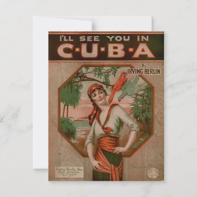 Vintage I'll See You in Cuba Travel Card (Front)