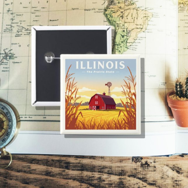 Vintage Illinois 15 Cm Square Badge (Creator Uploaded)
