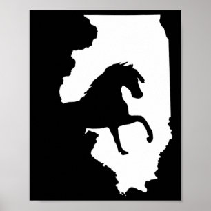 Vintage Illinois Horse Riders Poster