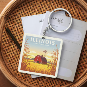 Vintage Illinois Key Ring