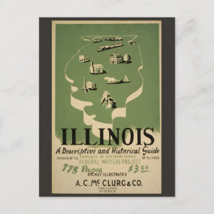 Vintage Illinois Retro Travel Guide Postcard