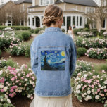Vintage Illuminated The Starry Night, Retro Denim Jacket<br><div class="desc">An awesome illuminated Vincent Van Gogh's The Starry Night (1889).  Denim jacket for her. Perfect gift for art lovers.</div>