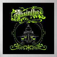 Vintage Illustrated Absinthe Set