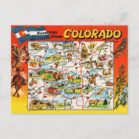 Vintage Illustrated Colorado Map 