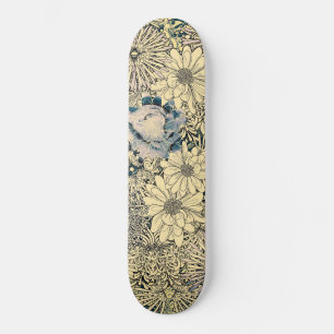 Vintage Illustrated Flowers Skateboard