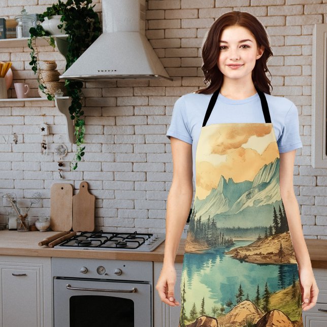 Vintage Illustrated National Park Art Apron (Creator Uploaded)