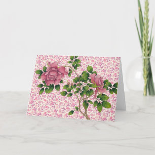 Vintage Illustrated Roses Rose Flower Art Note Card