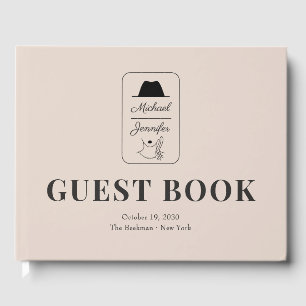 Vintage Illustrated Wedding Guest Book