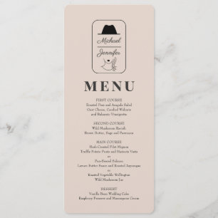 Vintage Illustrated Wedding Menu