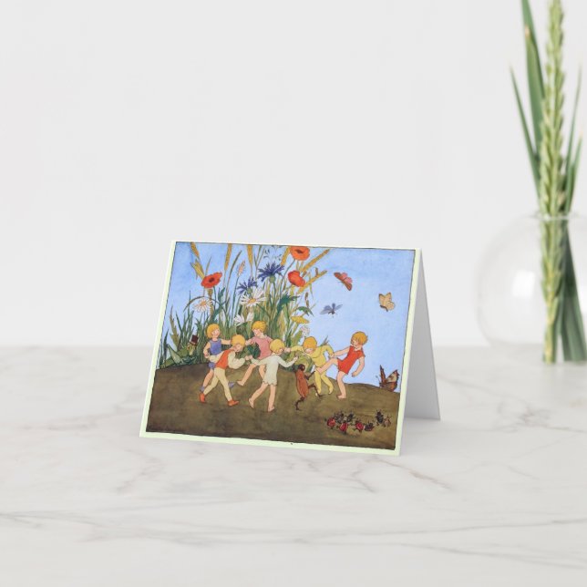 Vintage Illustration by Freddie Langeler Thank You Card (Front)