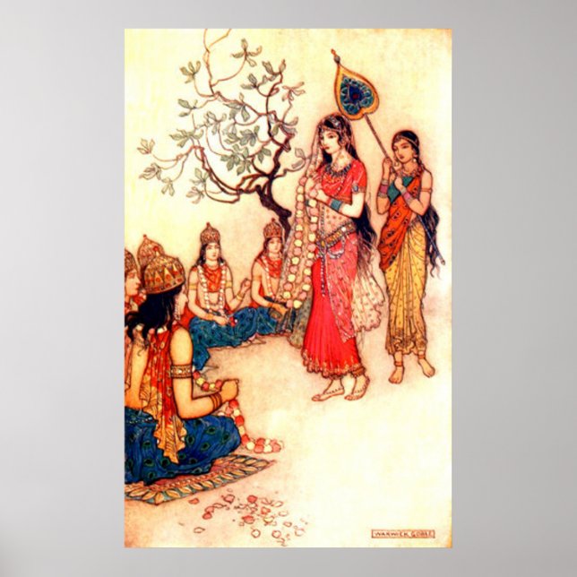 Vintage Illustration by Warwick Goble       Poster (Front)