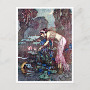 Vintage Illustration by Warwick Goble the Lotus   Postcard