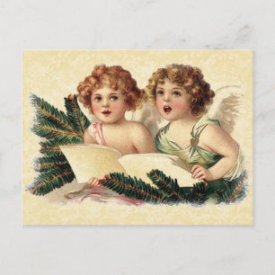Vintage Illustration Cherubs Singing Postcard