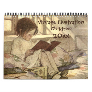 Vintage Illustration Children and Babies Calendar