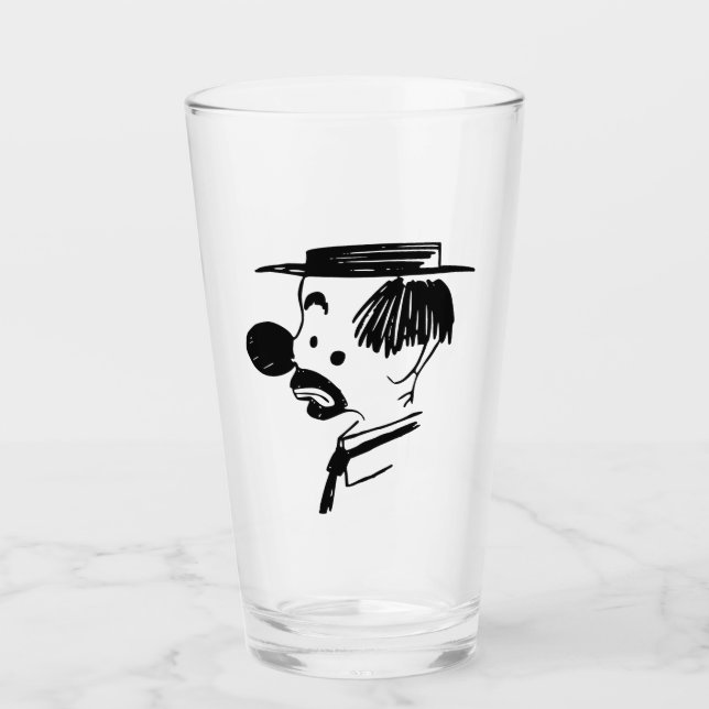  Vintage illustration Clown  Glass (Front)