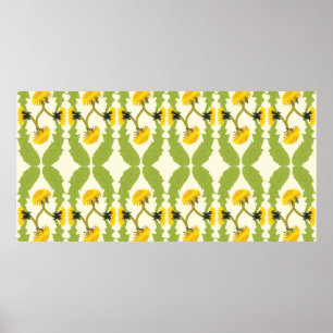 vintage illustration decorative seamless pattern w poster