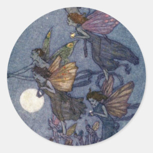 Vintage Illustration Edmund Dulac Fairies Classic Round Sticker