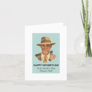 Vintage Illustration Father's Day Holiday Card