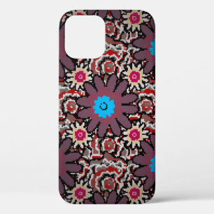 Vintage illustration. Folkloric ethnic purple, red iPhone 12 Case