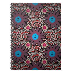 Vintage illustration. Folkloric ethnic purple, red Notebook