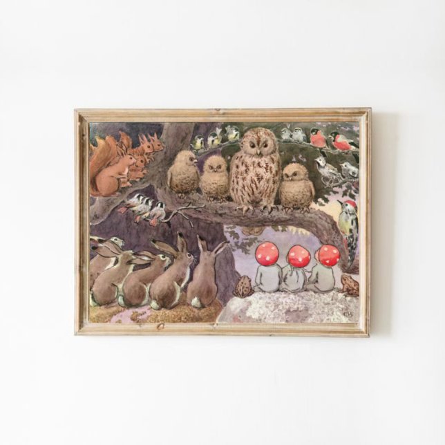 Vintage Illustration Forest Children Elsa Beskow Poster (Creator Uploaded)
