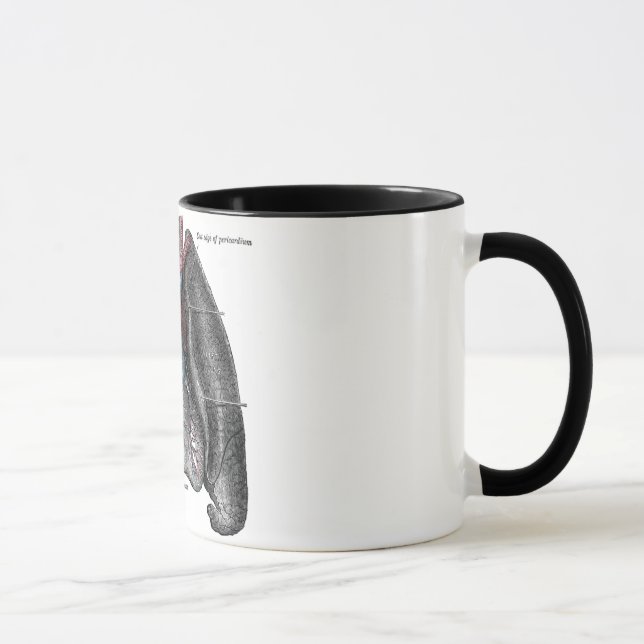 Vintage Illustration Grey's Anatomy Heart Lungs Mug (Right)
