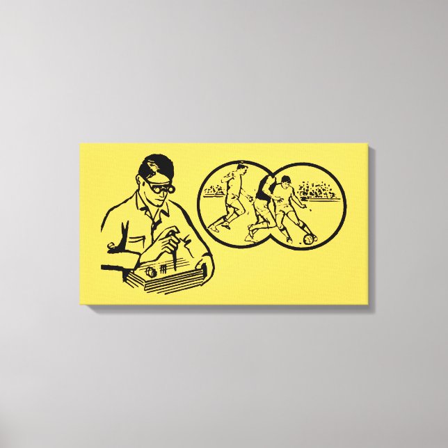 Vintage Illustration Hobby Soccer Canvas (Front)
