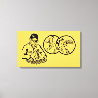 Vintage Illustration Hobby Soccer Canvas