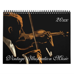 Vintage Illustration Musicians and Music Themes Calendar