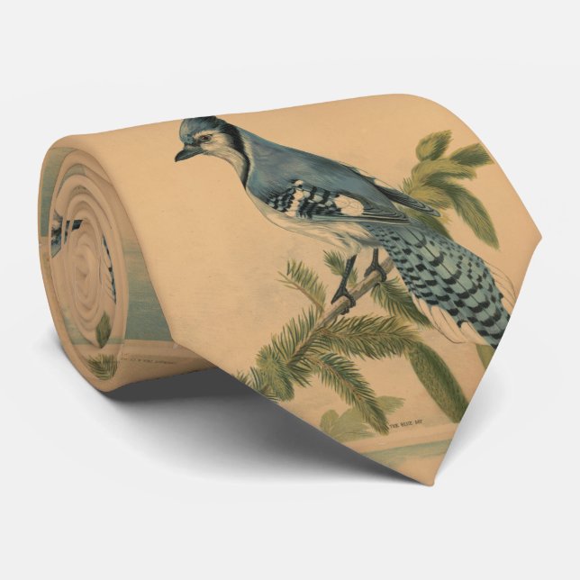 Vintage Illustration of a Blue Jay (1880) Tie (Rolled)