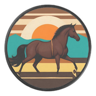 Vintage Illustration of a Horse Hockey Puck