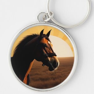 Vintage Illustration of a Horse Key Ring