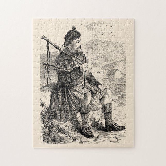 Vintage Illustration of a Scottish Highlander Jigsaw Puzzle (Vertical)