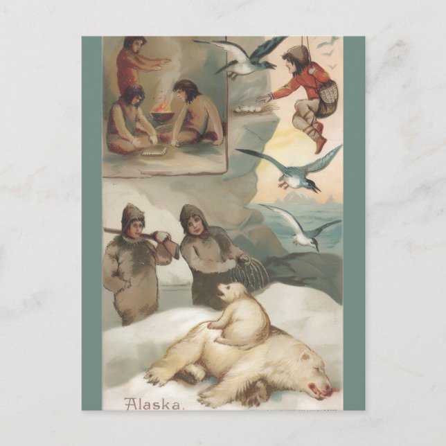 Vintage Illustration of Alaska Postcard (Front)