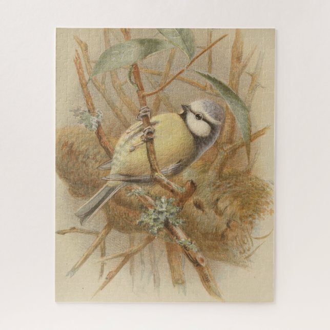 Vintage Illustration of Bluetit Jigsaw Puzzle (Vertical)