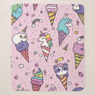 Vintage illustration of Cute ice cream cones that  Sherpa Blanket