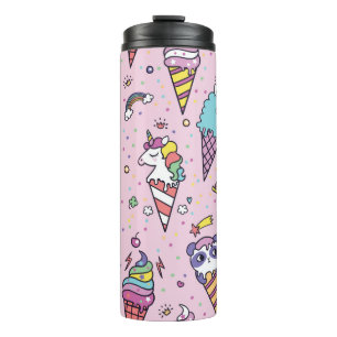 Vintage illustration of Cute ice cream cones that Thermal Tumbler