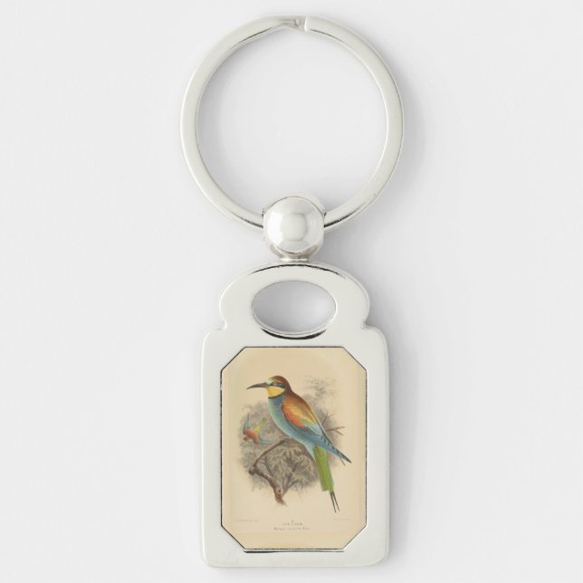 Vintage illustration of European Bee-Eater Key Ring (Front)