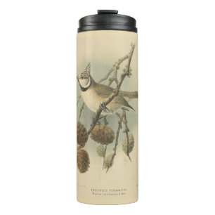 Vintage Illustration of European Crested Tit Thermal Tumbler