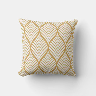 vintage illustration of geometric leaves seamless cushion