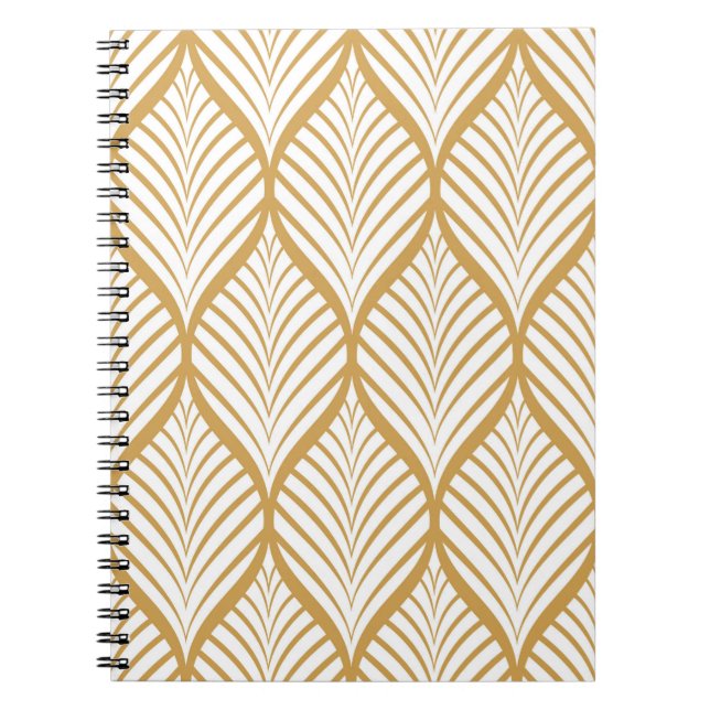 vintage illustration of geometric leaves seamless  notebook (Front)