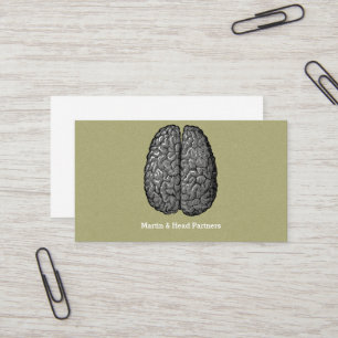 Vintage Illustration of Human Brain Business Card
