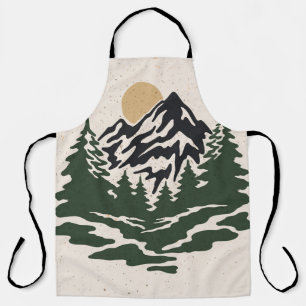Vintage illustration of mountain landscapemountain apron