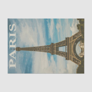 Vintage Illustration of Paris, France Tissue Paper