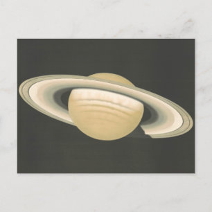 Vintage Illustration of Saturn Astronomy Postcard