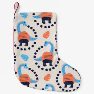 Vintage illustration of seamless pattern with a di small christmas stocking