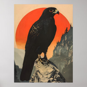 Vintage Illustration of the Black Falcon Poster