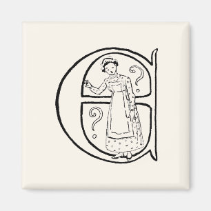 Vintage Illustration of the Letter E Magnet