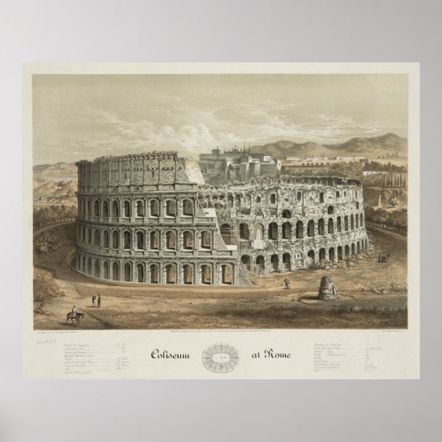 Vintage Illustration of The Roman Colosseum (1872) Poster (Front)