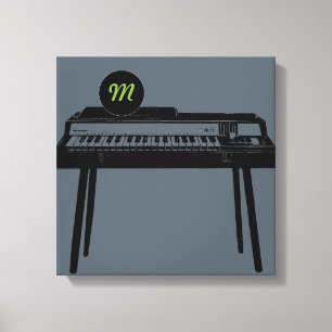 Vintage Illustration Organ Monogram Canvas Print